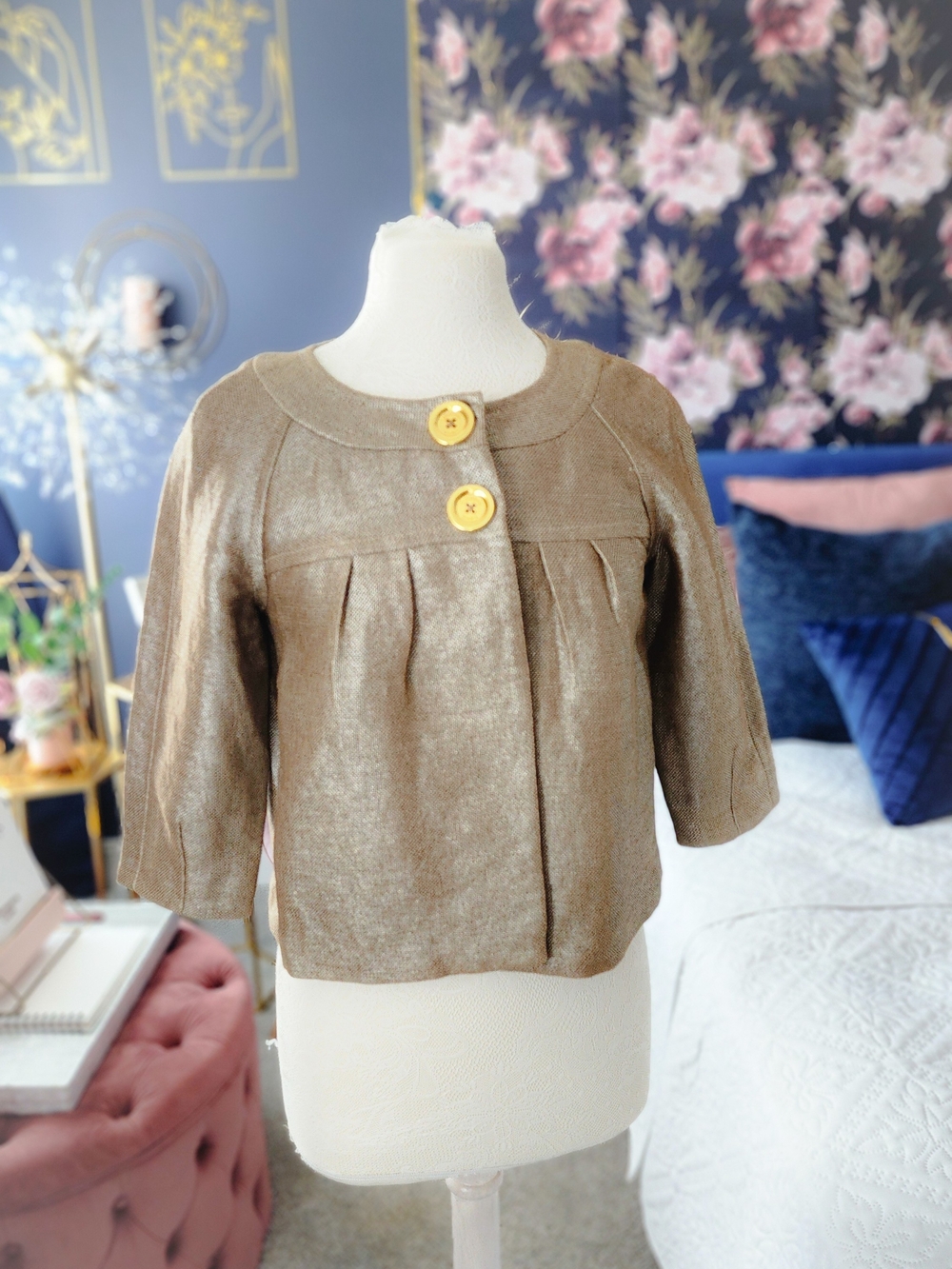 Michael Kors Metallic Linen Blend Jacket , size petite S